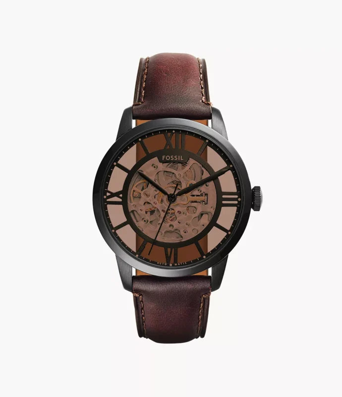 AUTOMATIC DARK BROWN LEATHER
