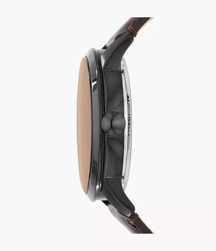 AUTOMATIC DARK BROWN LEATHER