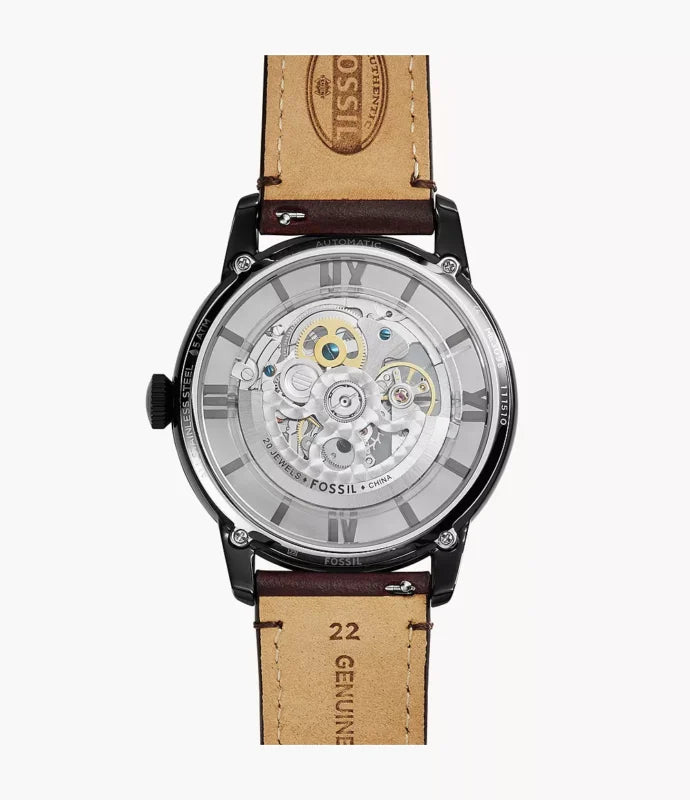 AUTOMATIC DARK BROWN LEATHER