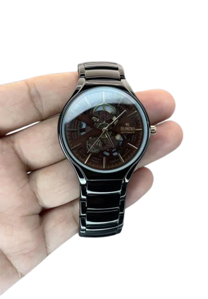TRUE ROUND AUTOMATIC OPEN HEART – BLACK BROWN