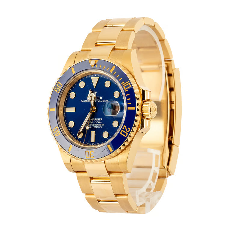 Submariner 18k Yellow Gold Ref 126618LB Blue Dial