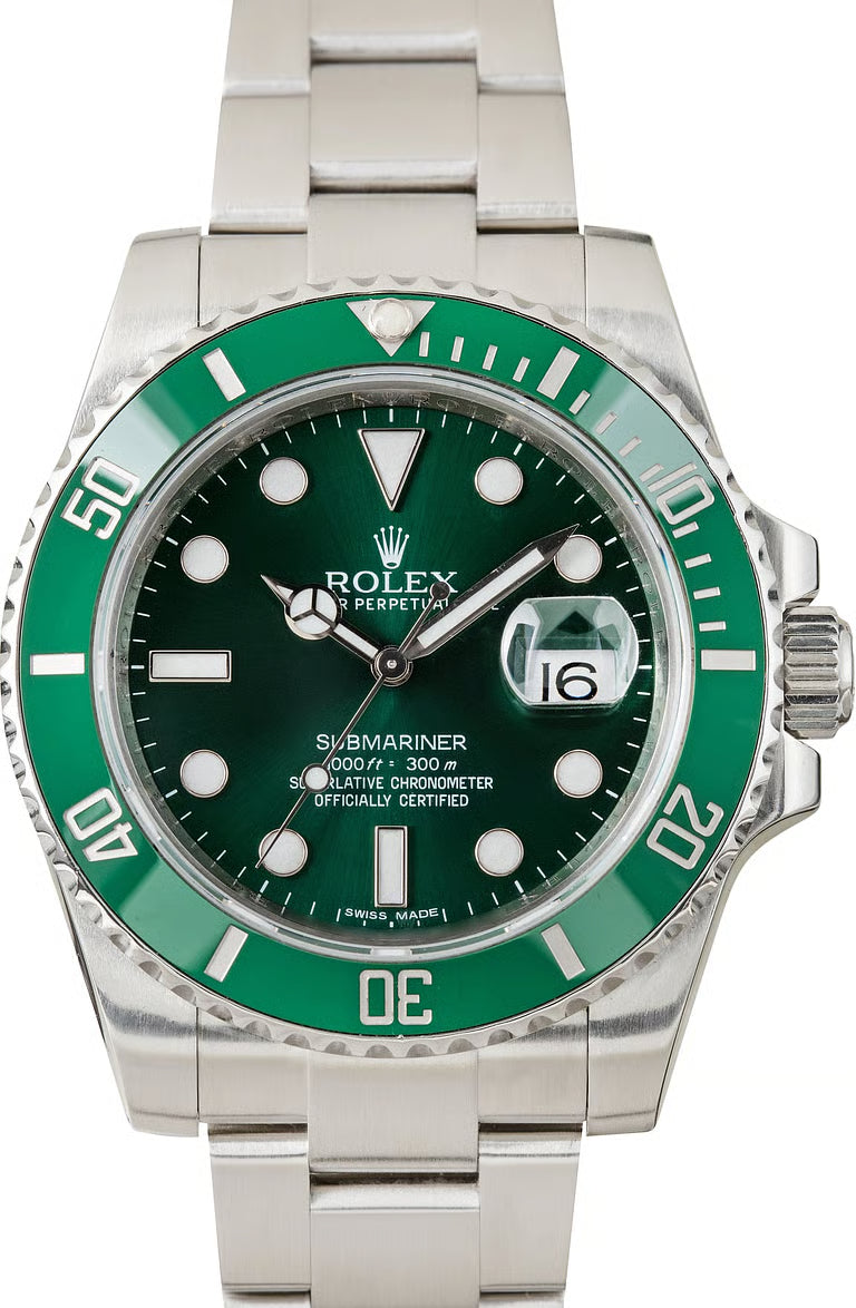 Submariner Hulk Ref 116610LV Green Dial