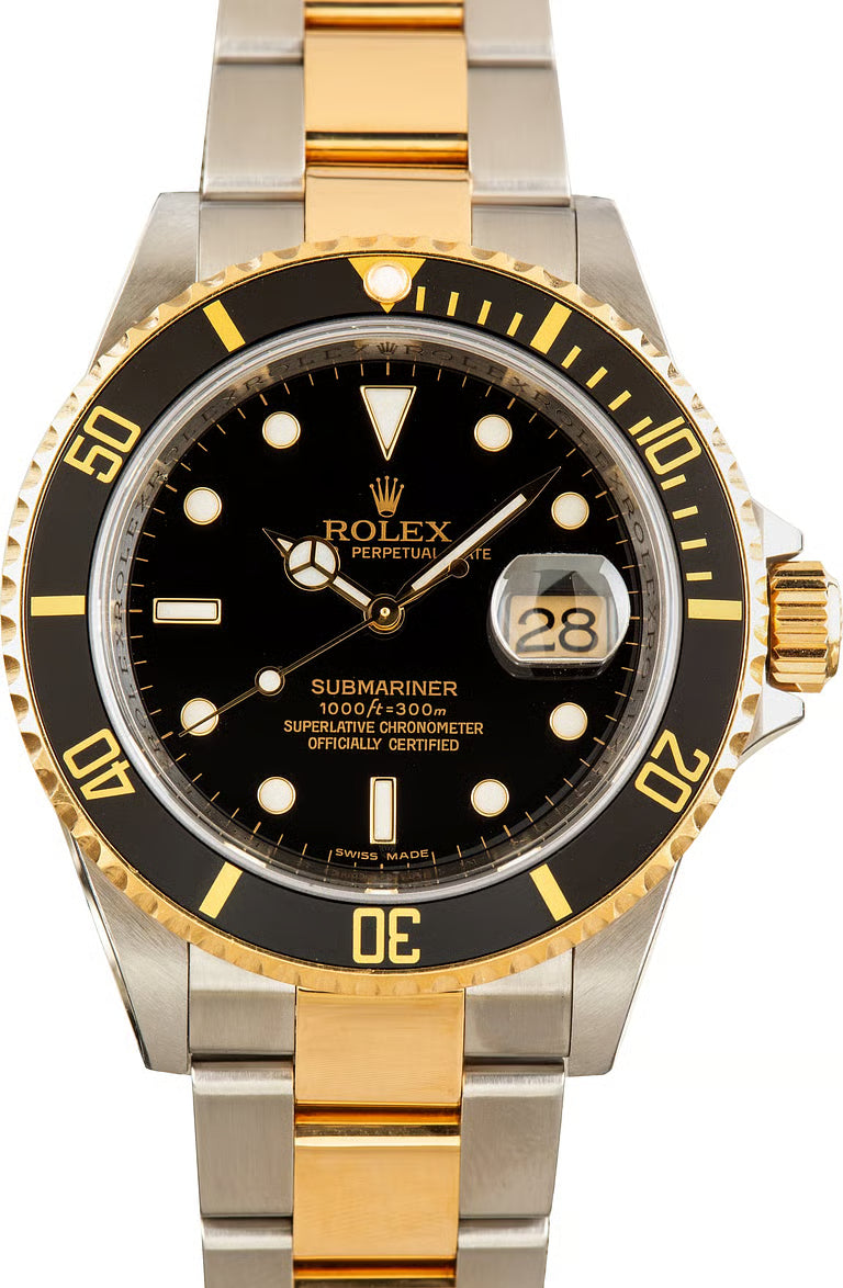 Submariner 16613T No Holes Case Black Dial